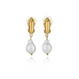 Pearl Clip-On Hoop Earrings