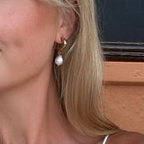 Pearl Clip-On Hoop Earrings