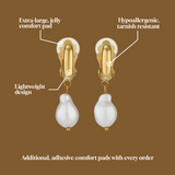 Pearl Clip-On Hoop Earrings