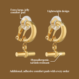 T-Bar Clip-On Hoop Earrings
